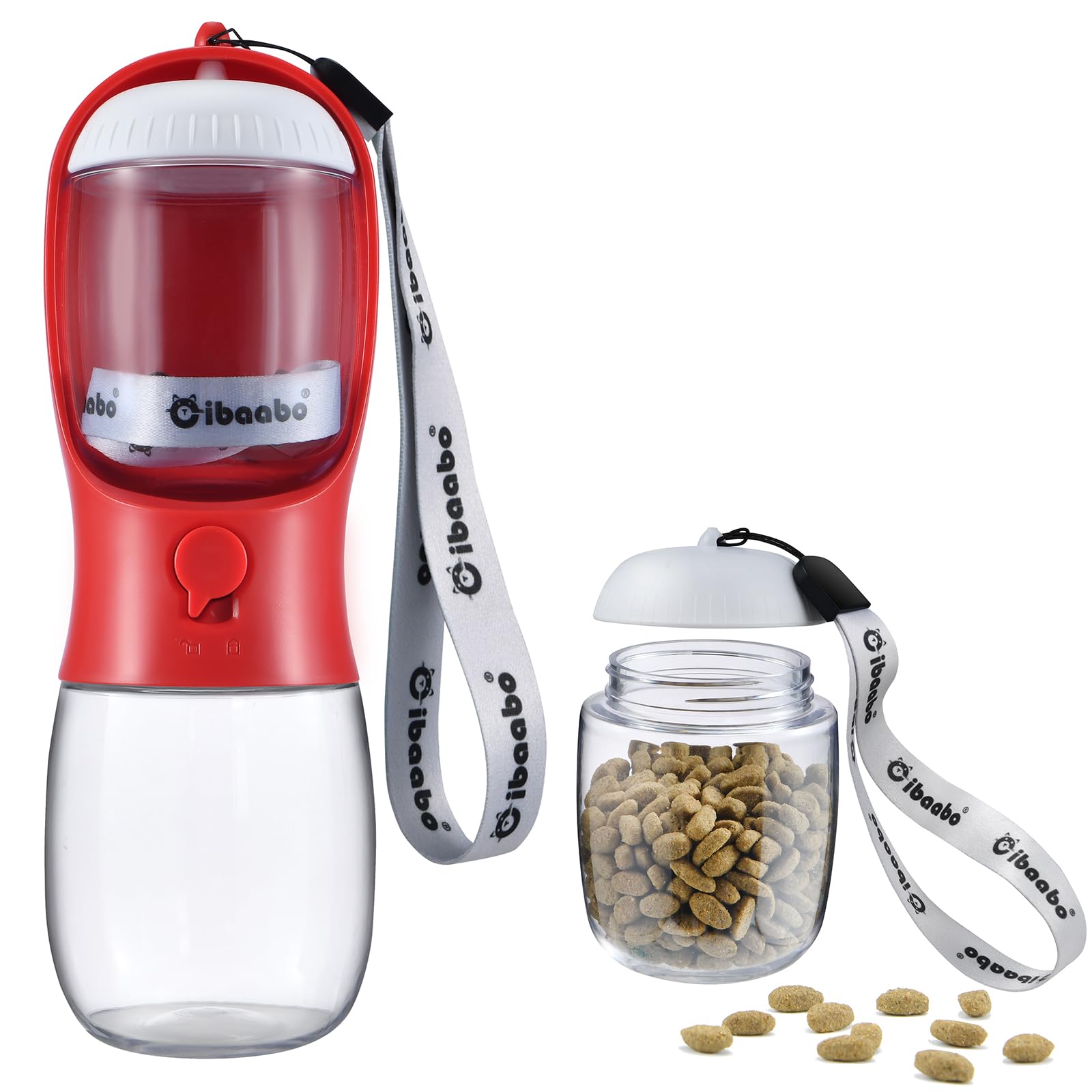 Portable Dog Water Bottle with Food Container