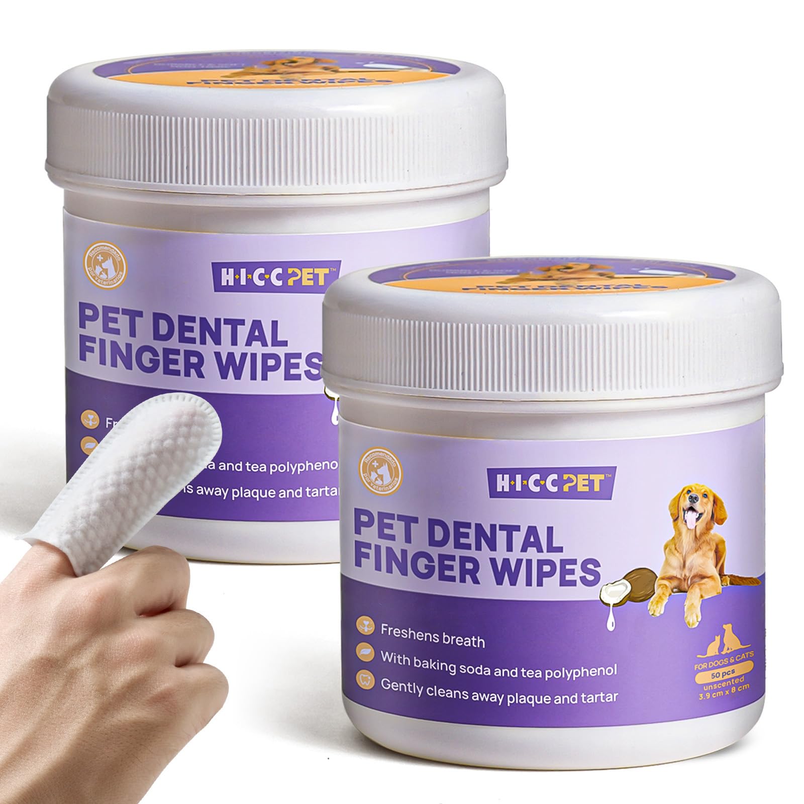 Pet Dental Cleaning Wipes for Dogs & Cats
