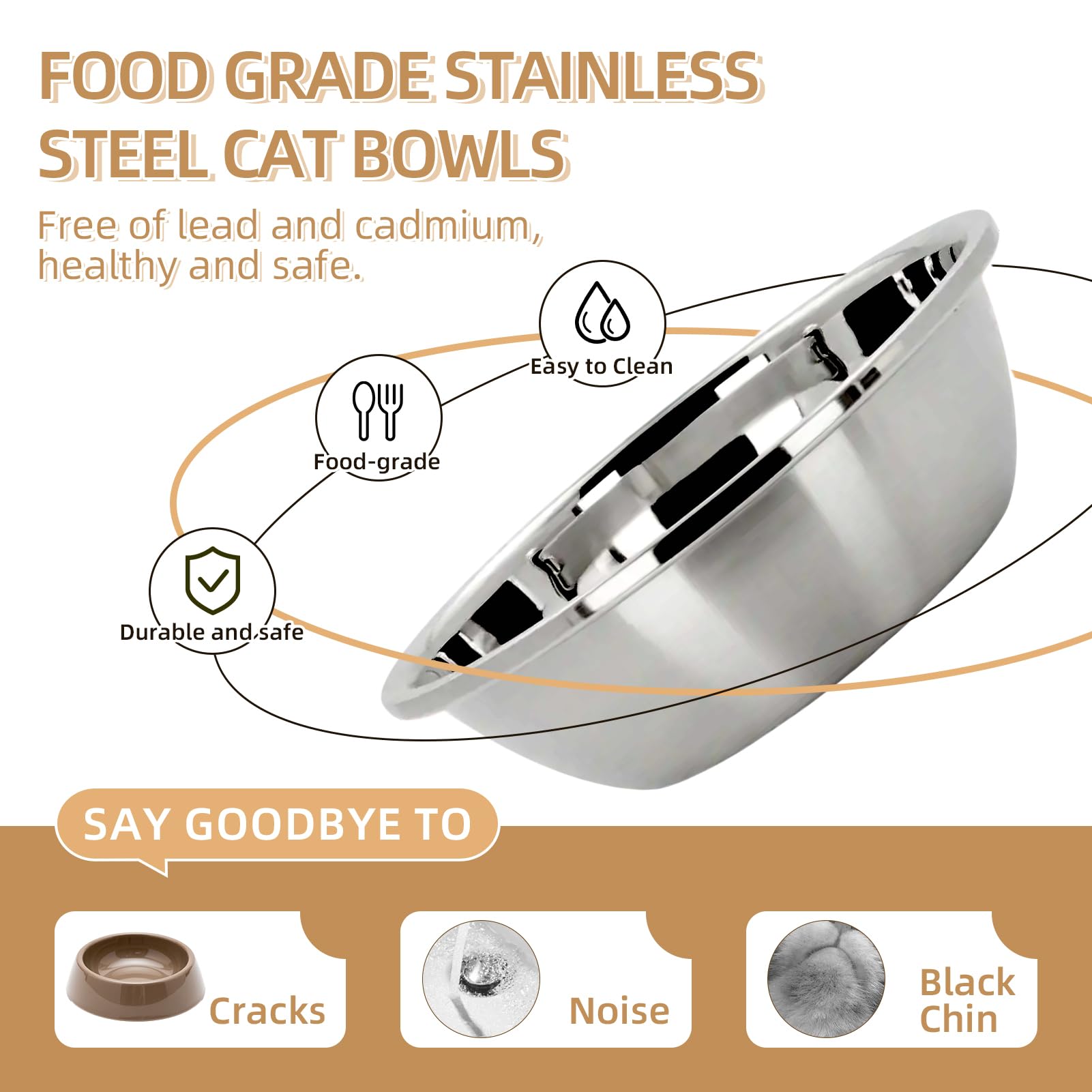 Elevated Cat Food & Water Bowl Set
