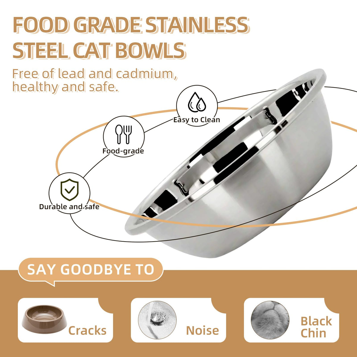 Elevated Cat Food & Water Bowl Set