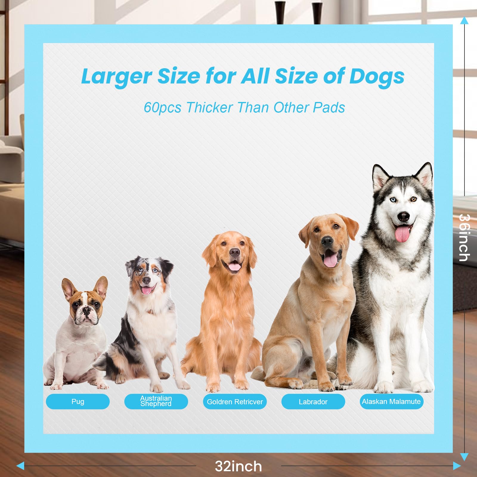 Leak-Proof Puppy Training Pads 60 Count