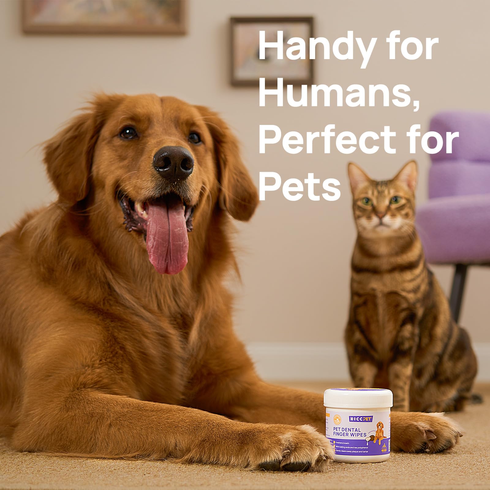 Pet Dental Cleaning Wipes for Dogs & Cats