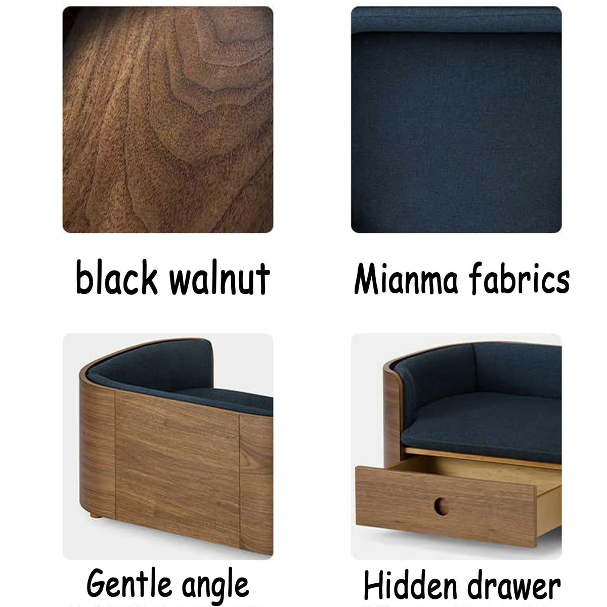 Elevated Wooden Pet Bed with Mattress