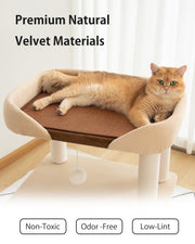 Wooden Cat Tower with Clear Bowl Bed