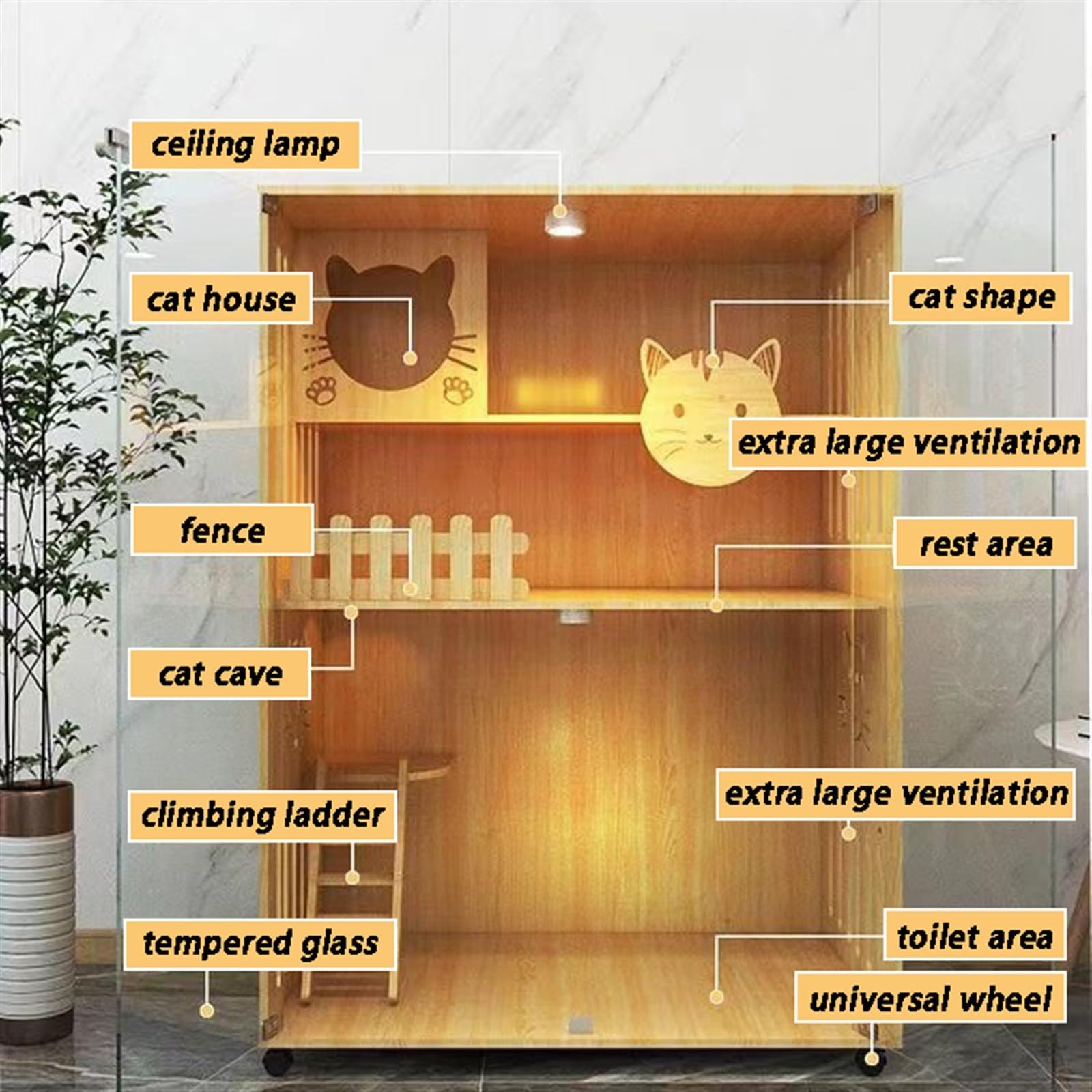 Luxury Wooden Cat Villa House