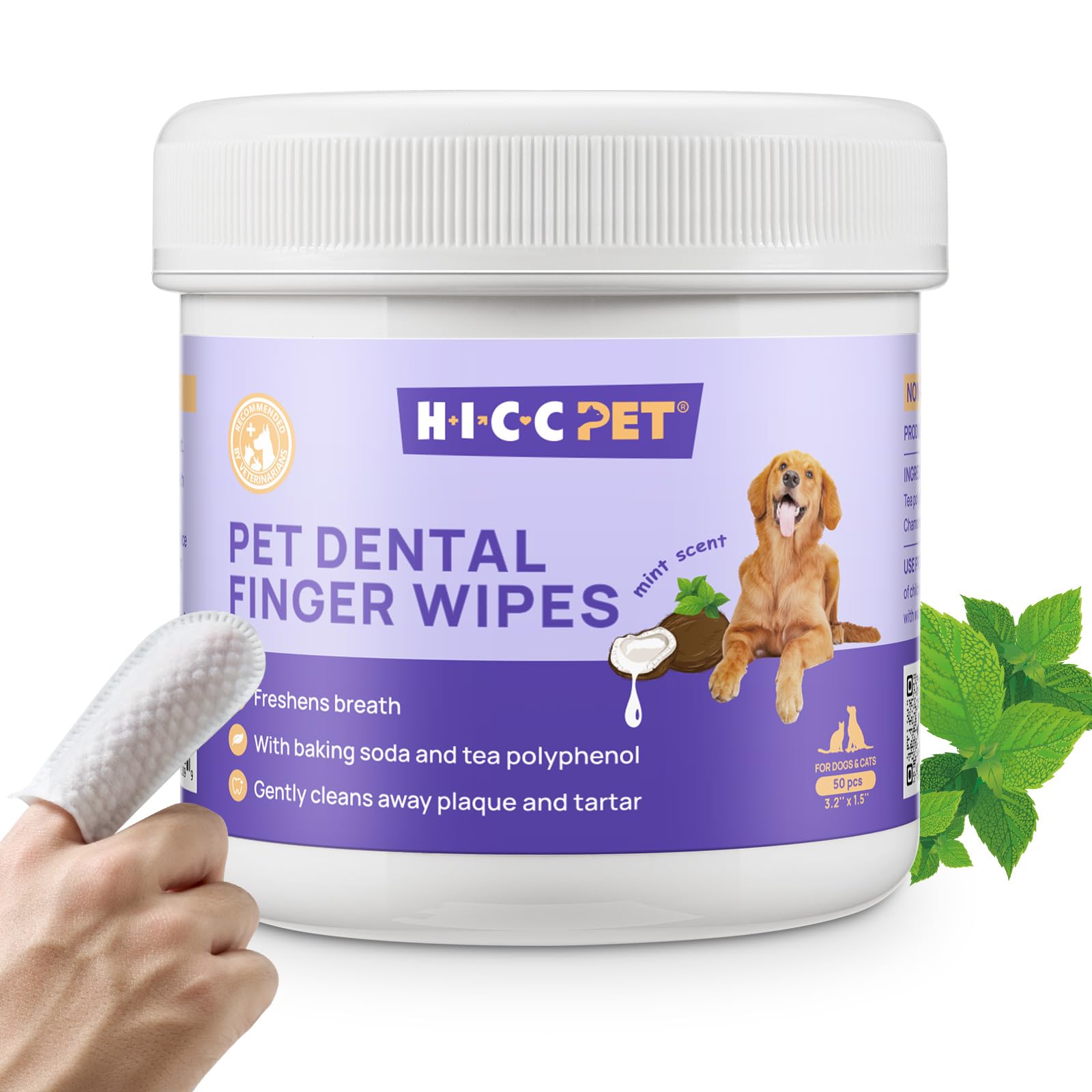Pet Dental Cleaning Wipes for Dogs & Cats