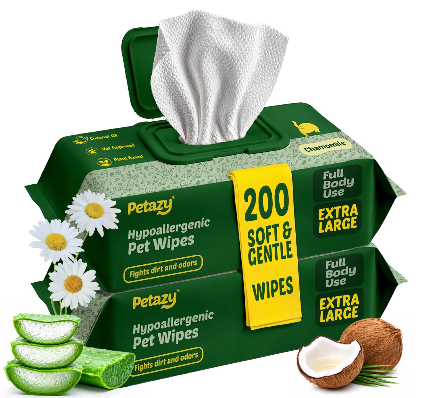 Organic Pet Cleaning Wipes for Dogs & Cats