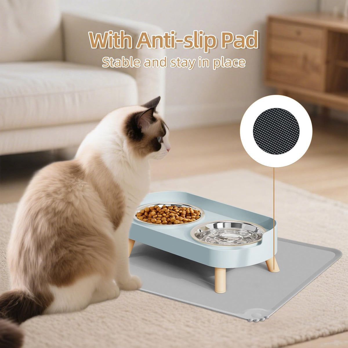 Elevated Cat Food & Water Bowl Set