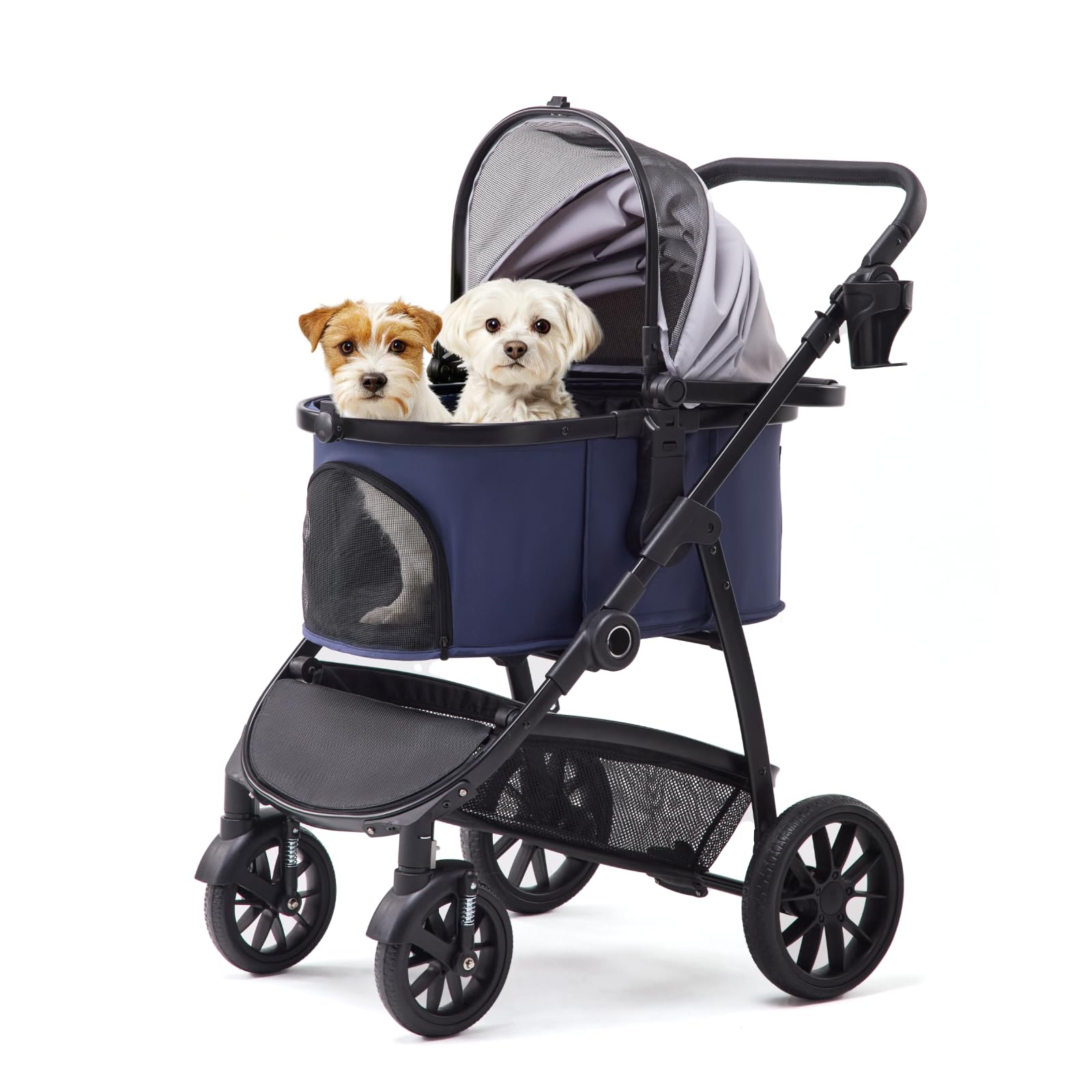 3-in-1 Foldable Pet Stroller with Removable Carrier