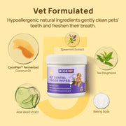 Pet Dental Cleaning Wipes for Dogs & Cats