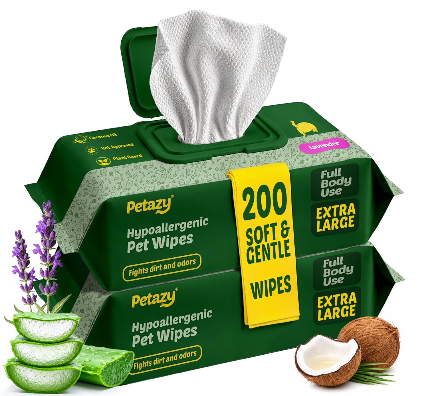 Organic Pet Cleaning Wipes for Dogs & Cats