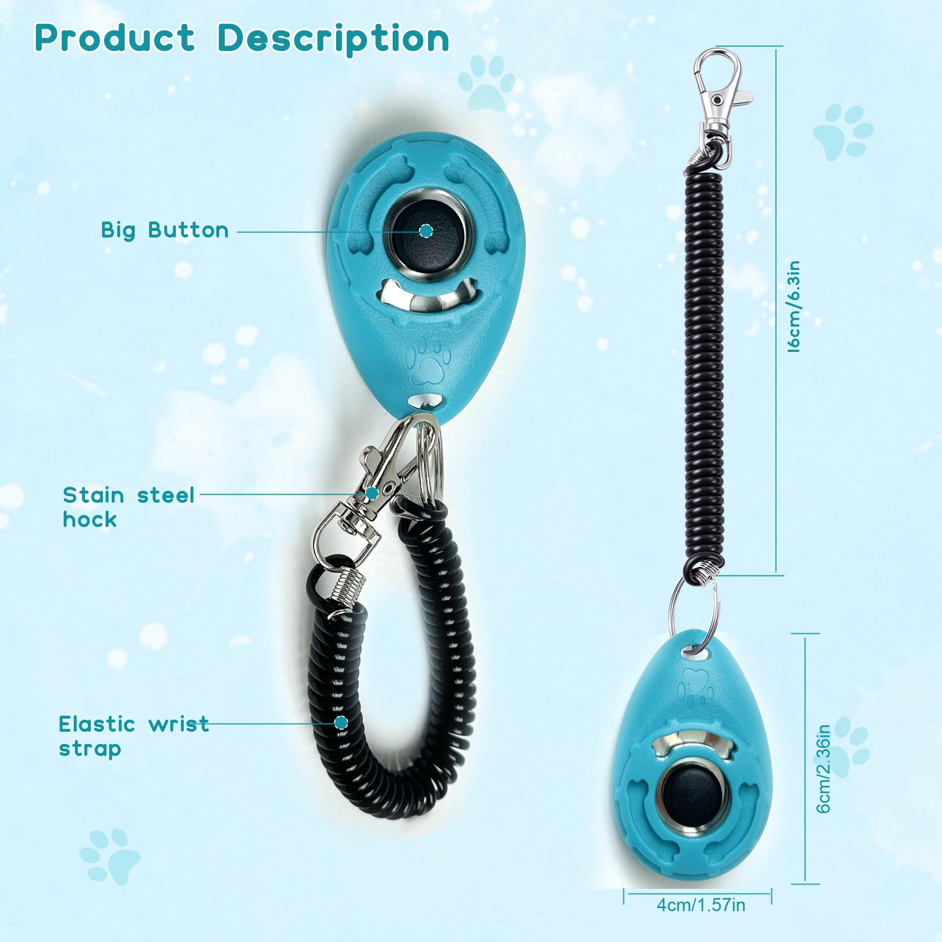 Pet Training Clicker with Wrist Strap