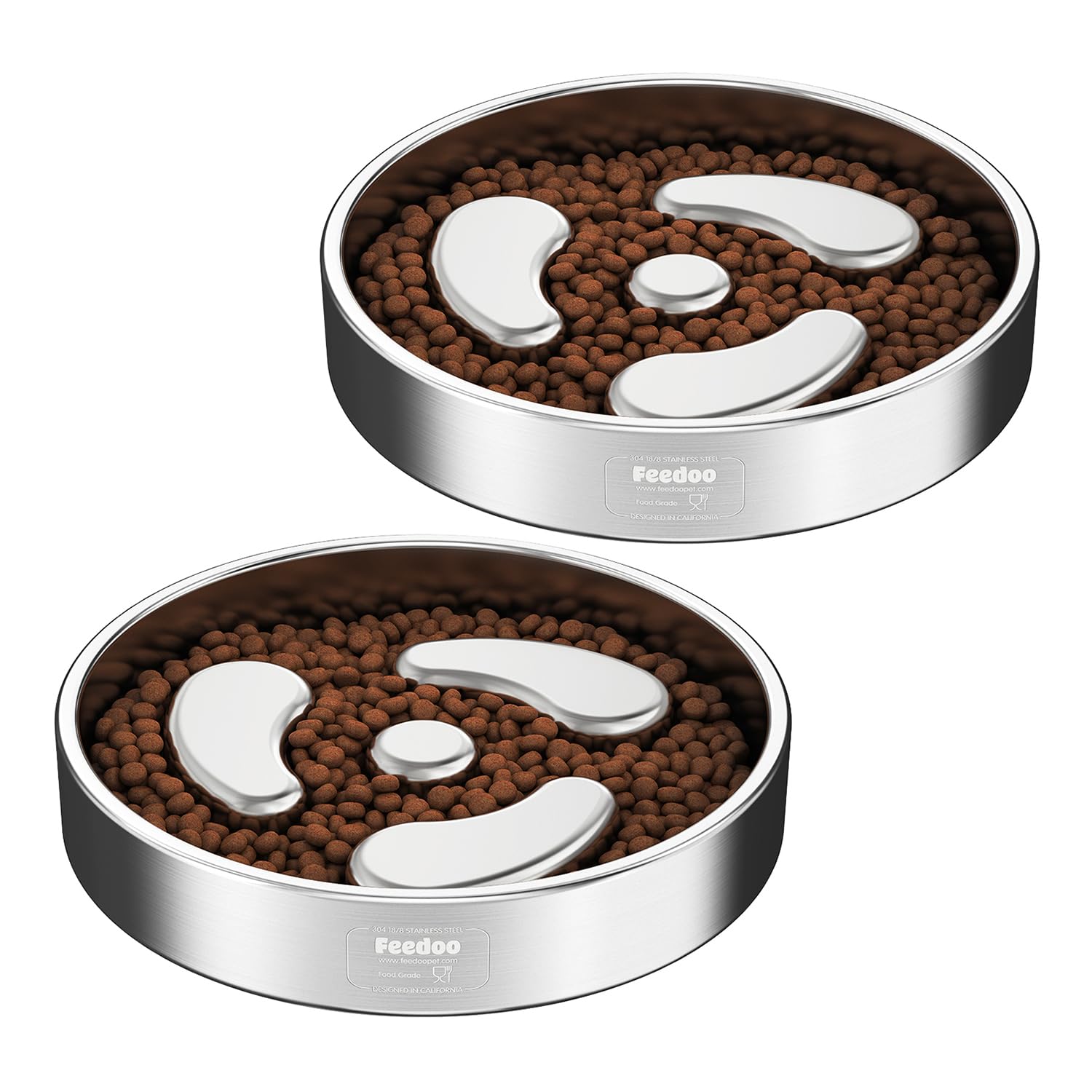 Stainless Steel Slow Feeder Dog Bowl