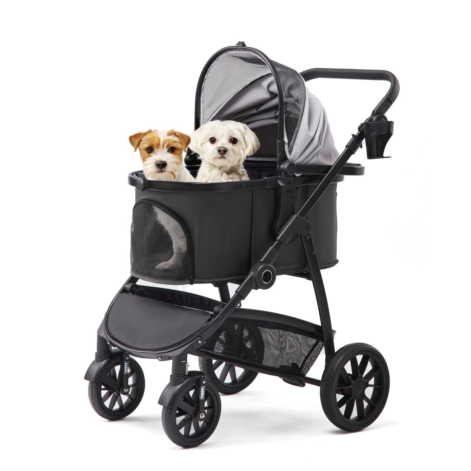 3-in-1 Foldable Pet Stroller with Removable Carrier