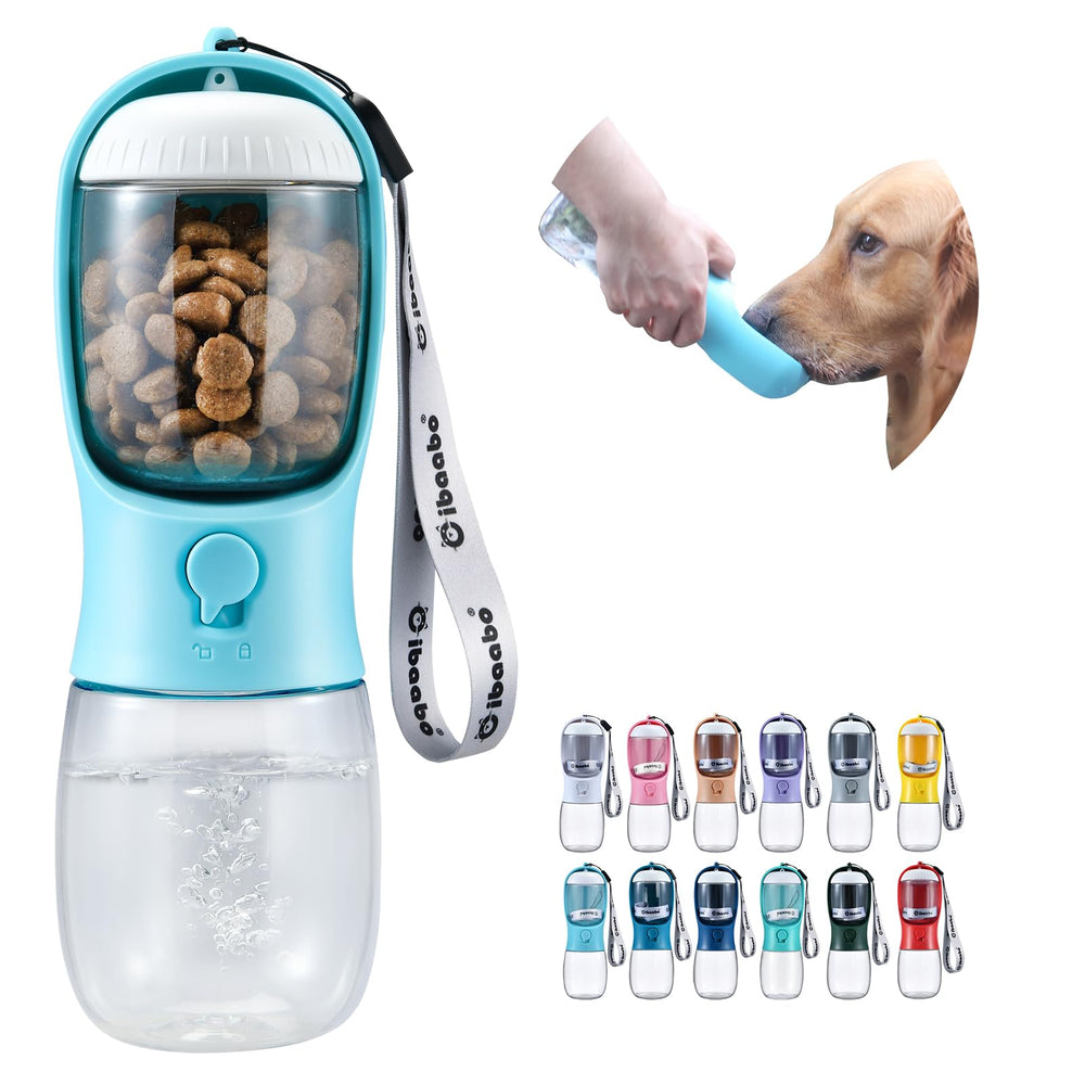 Portable Dog Water Bottle with Food Container