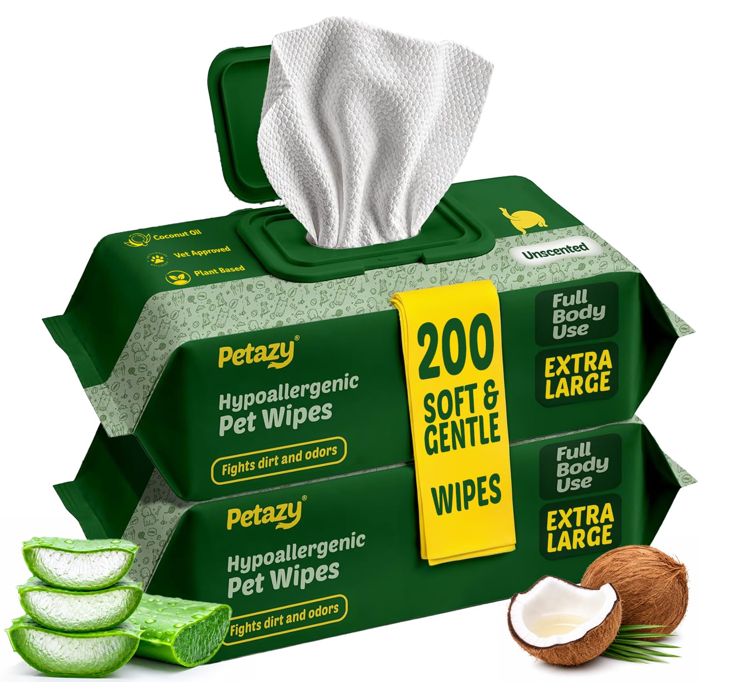 Organic Pet Cleaning Wipes for Dogs & Cats
