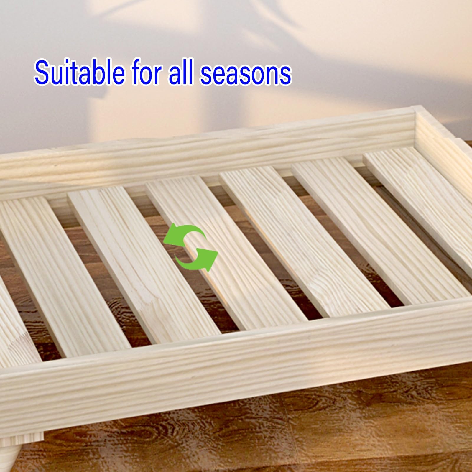 Elevated Wooden Pet Bed with Mattress