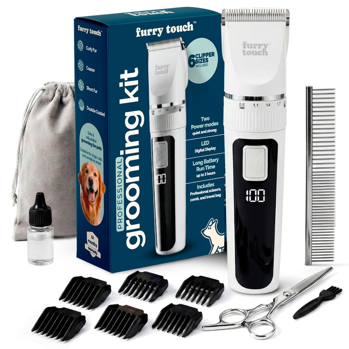Cordless Pet Grooming Clipper Kit