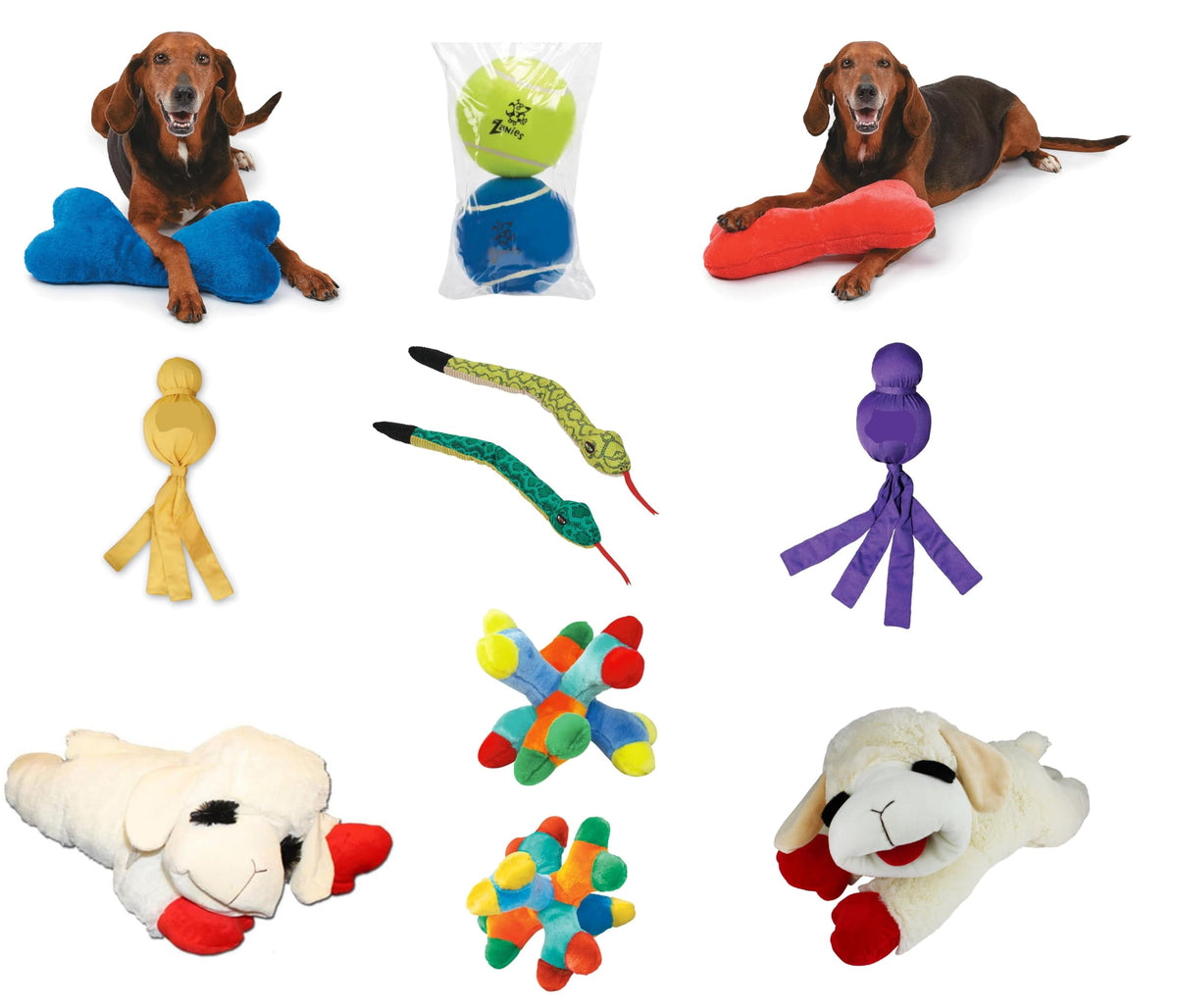 Large Dog Toy Bundle for Chew and Tug