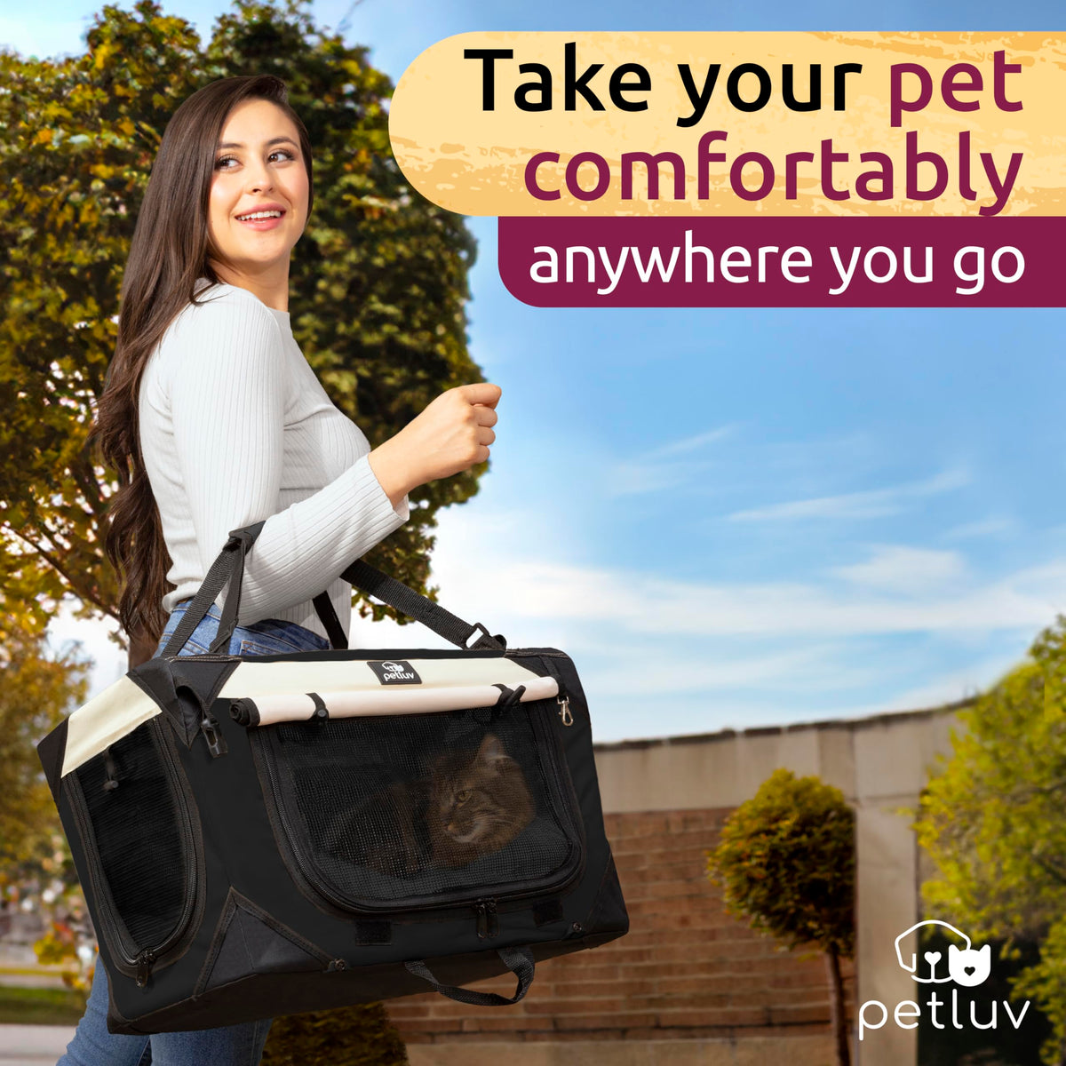 Large Soft-Sided Pet Carrier for Travel
