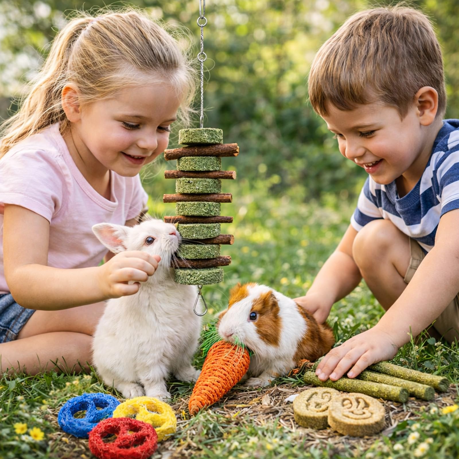 Natural Bunny Chew Toys & Treat Sticks