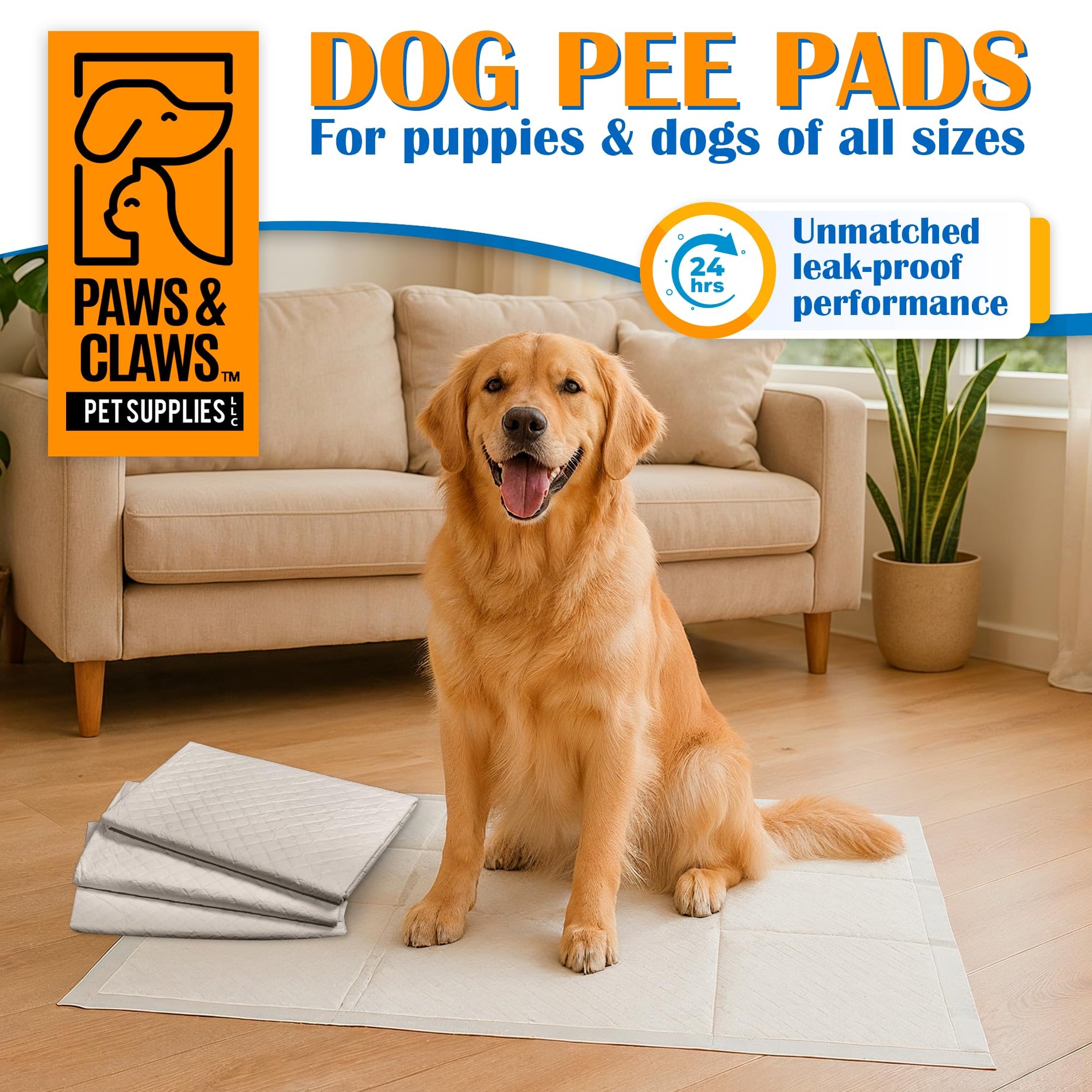 Paws & Claws Premium Dog Pee Pads