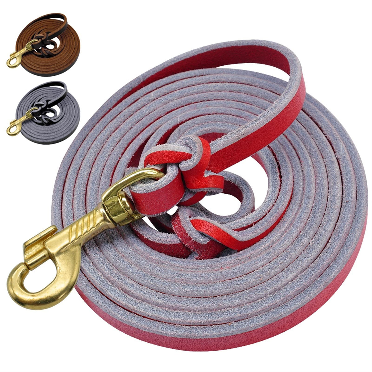 Leather Dog Training Leash for Large Dogs