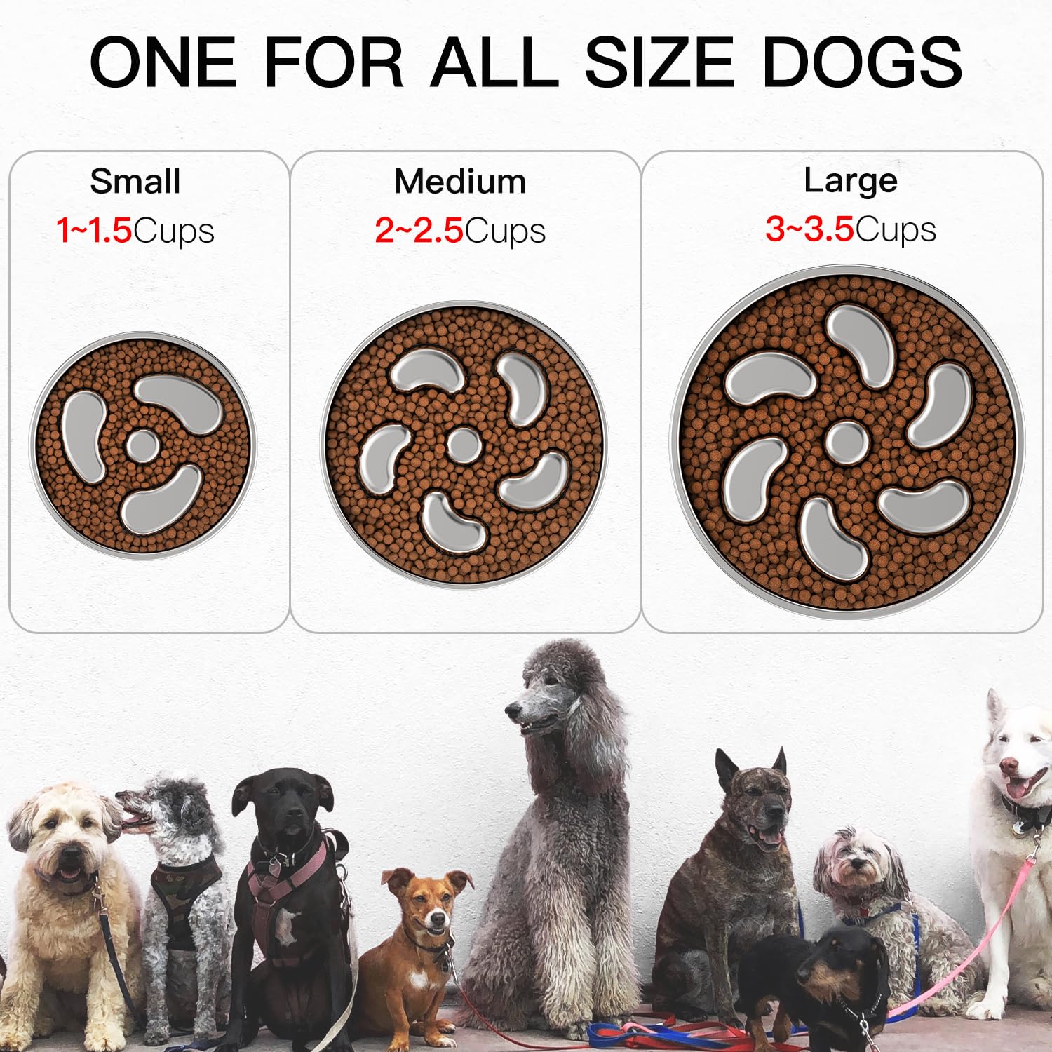 Stainless Steel Slow Feeder Dog Bowl