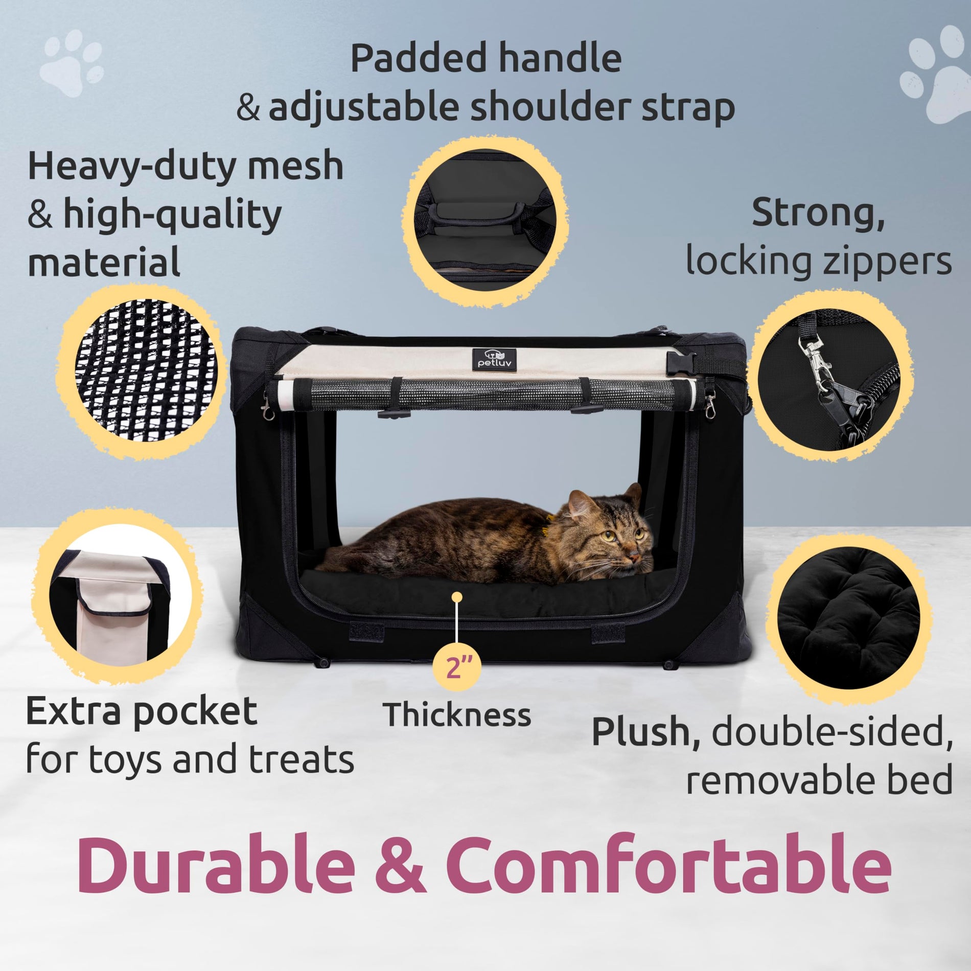 Large Soft-Sided Pet Carrier for Travel
