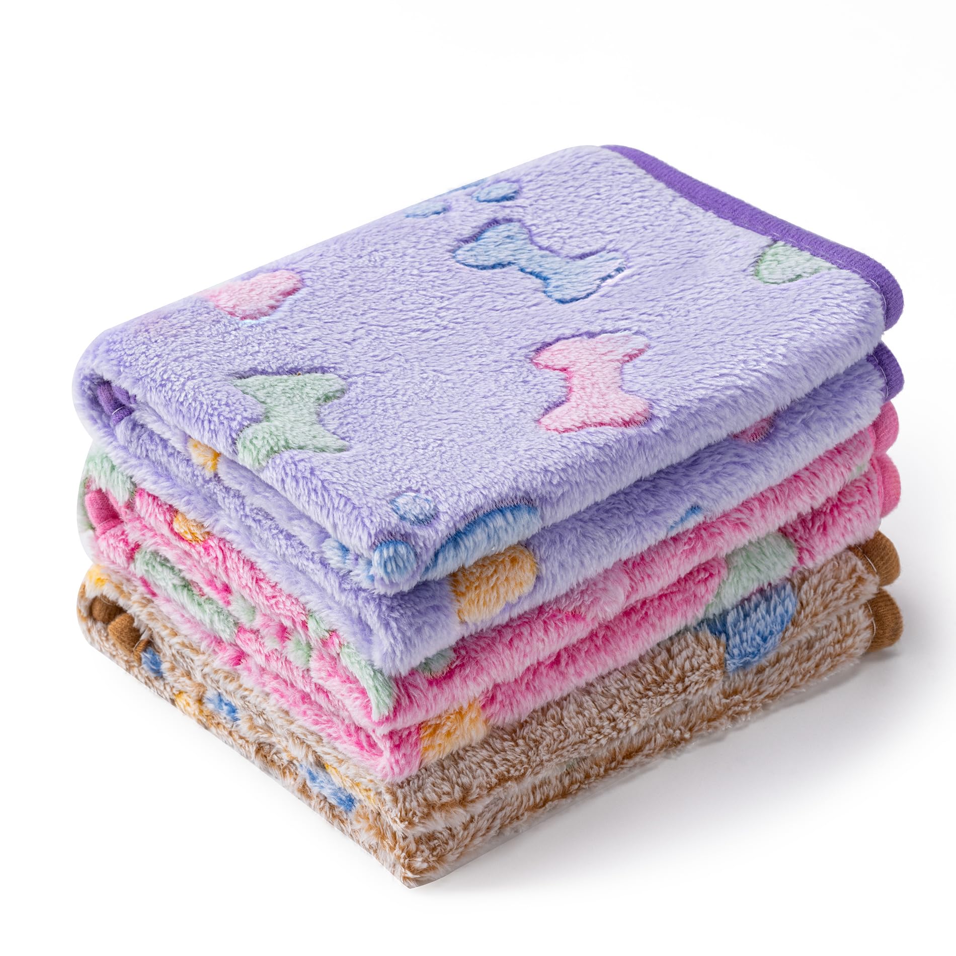 3-Pack Soft Fleece Pet Blankets