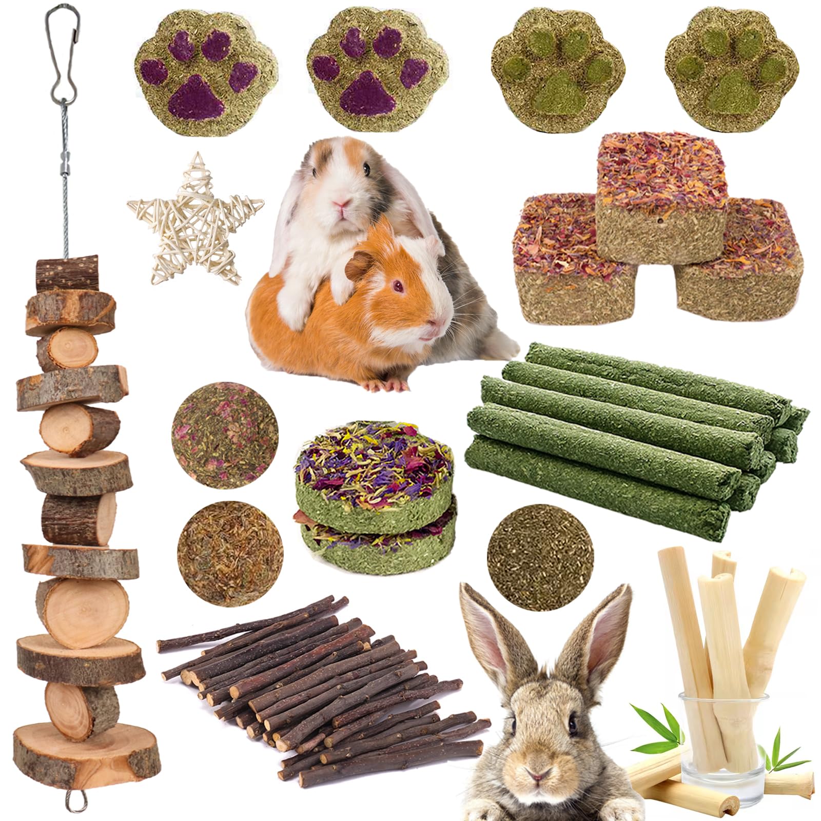 Natural Bunny Chew Toys & Treat Sticks
