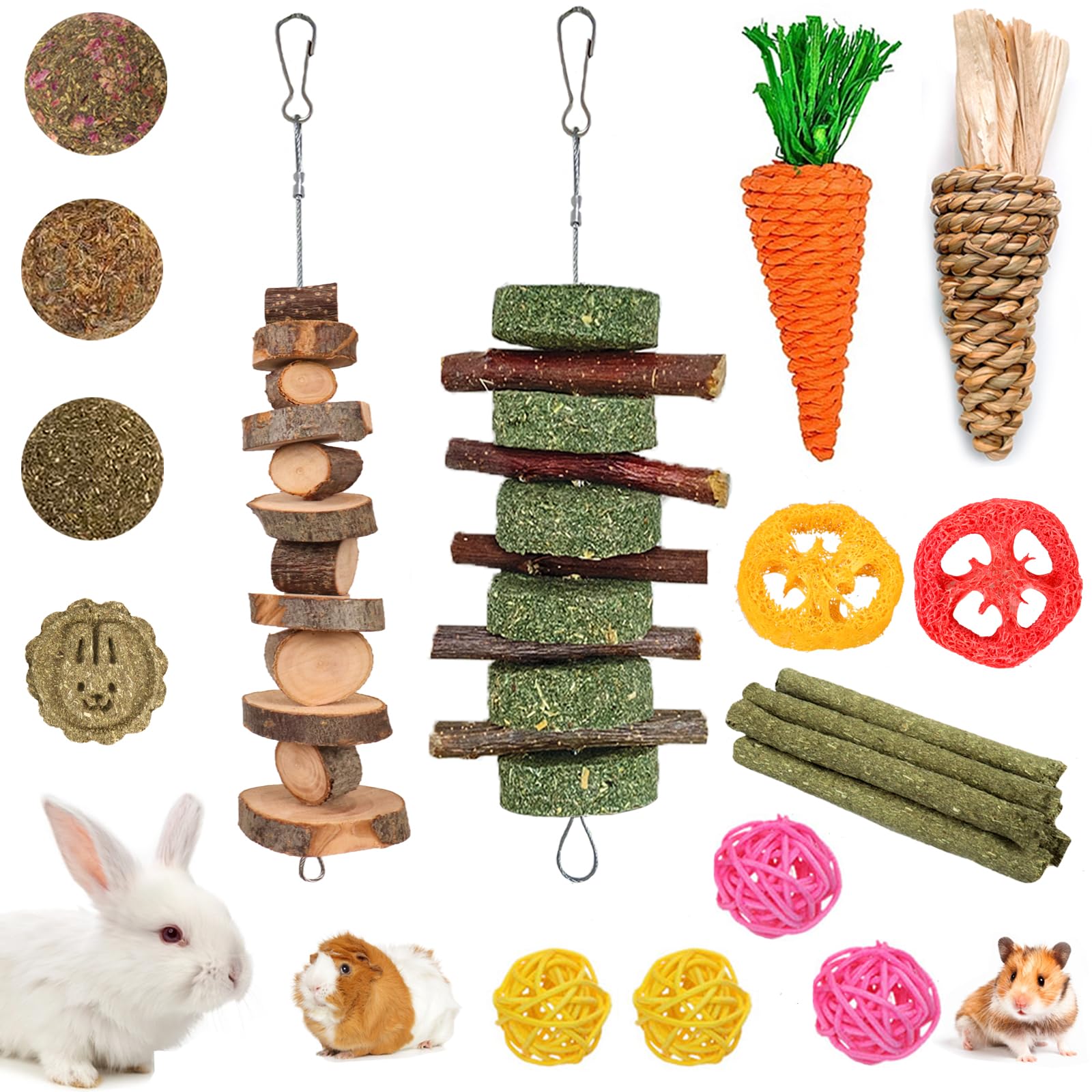 Natural Bunny Chew Toys & Treat Sticks