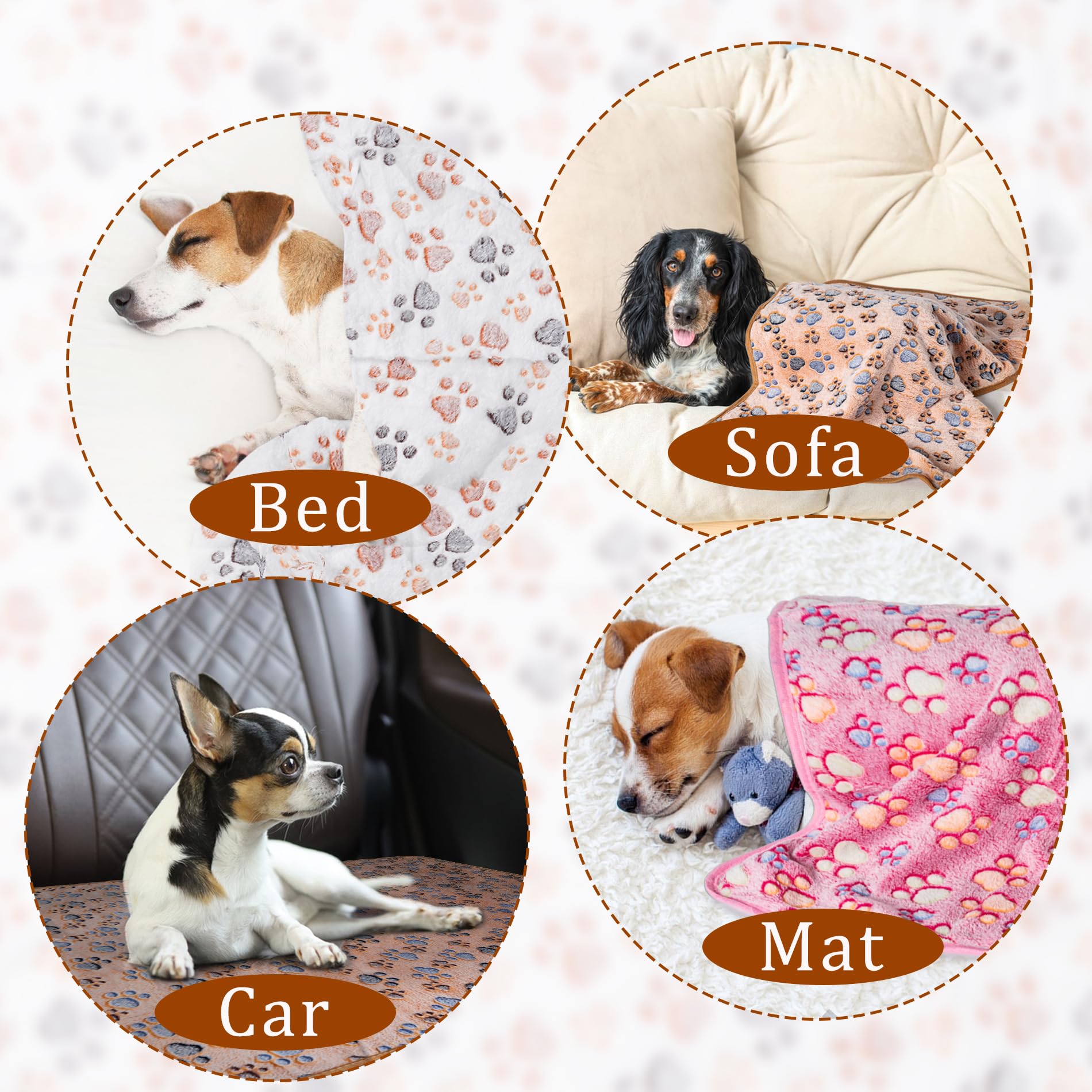 3-Pack Soft Fleece Pet Blankets