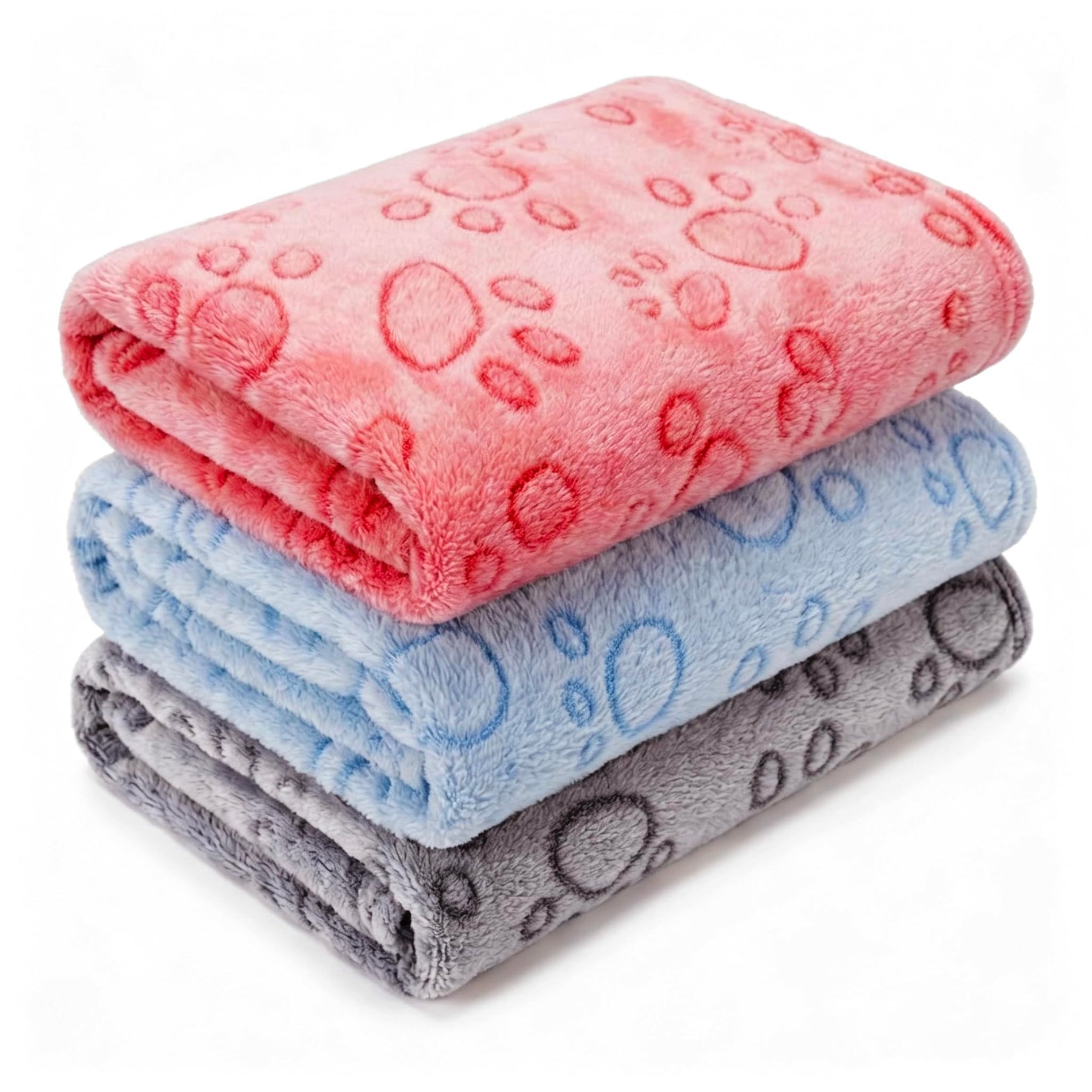3-Pack Soft Fleece Pet Blankets