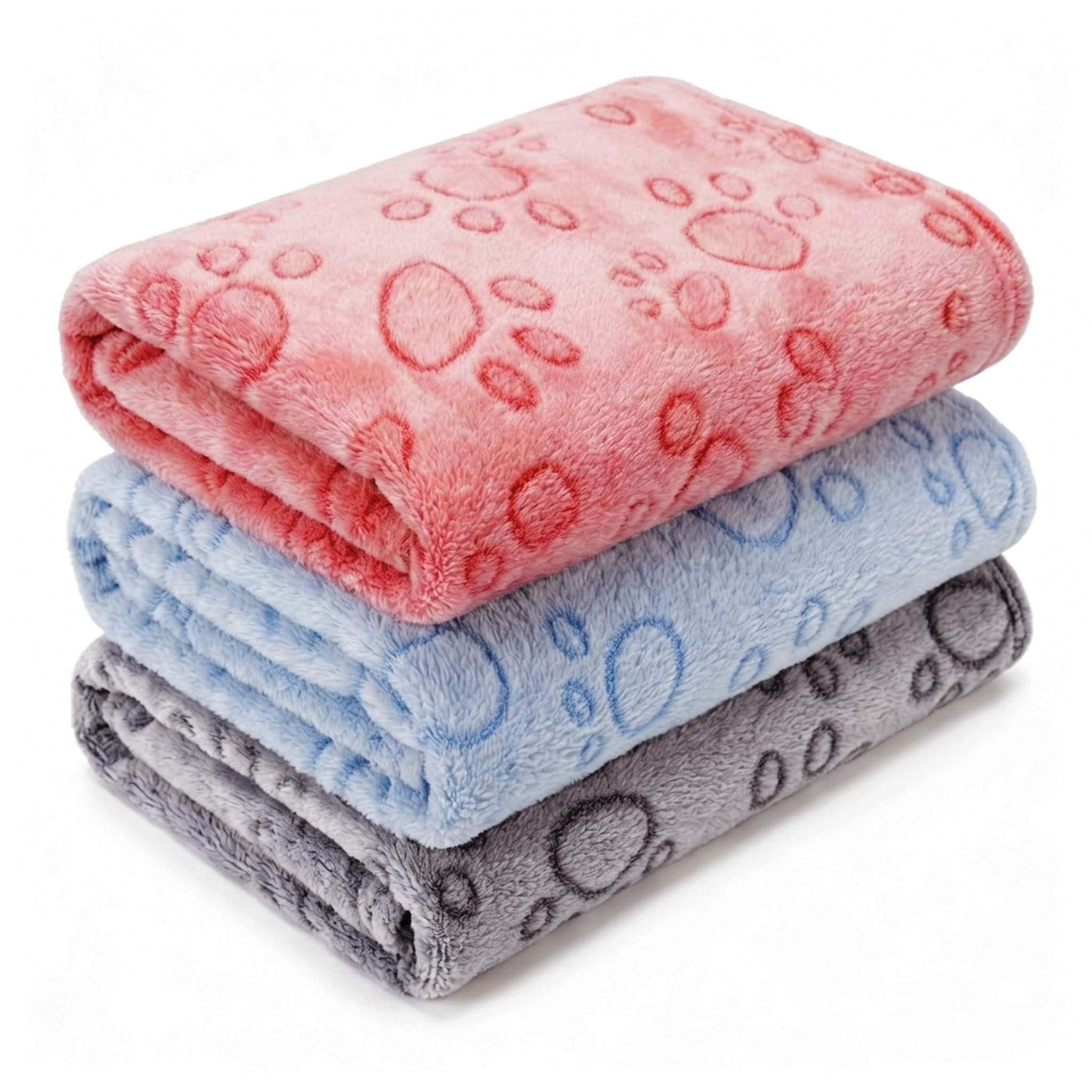 3-Pack Soft Fleece Pet Blankets