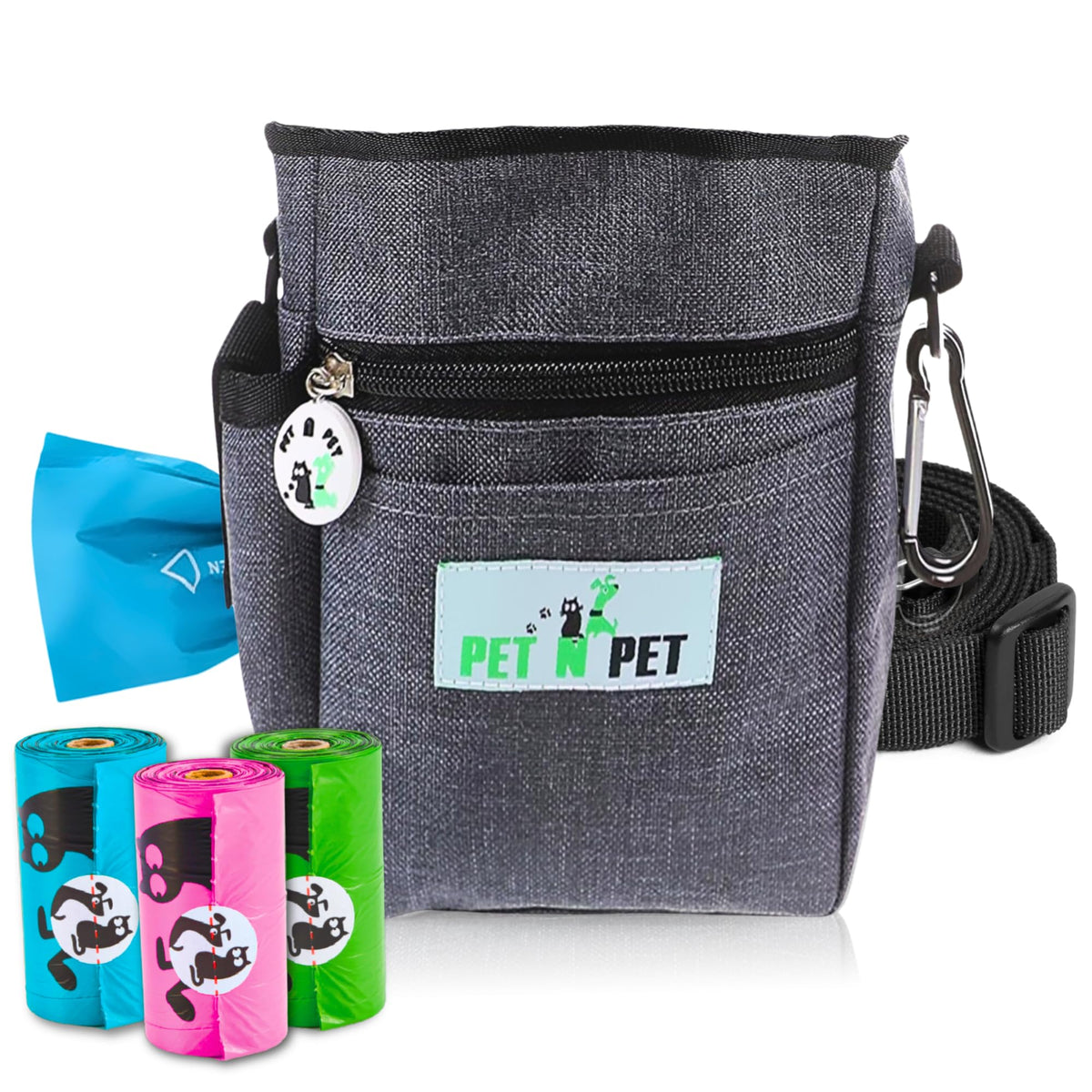 Dog Treat Training Pouch with Poop Bag Dispenser