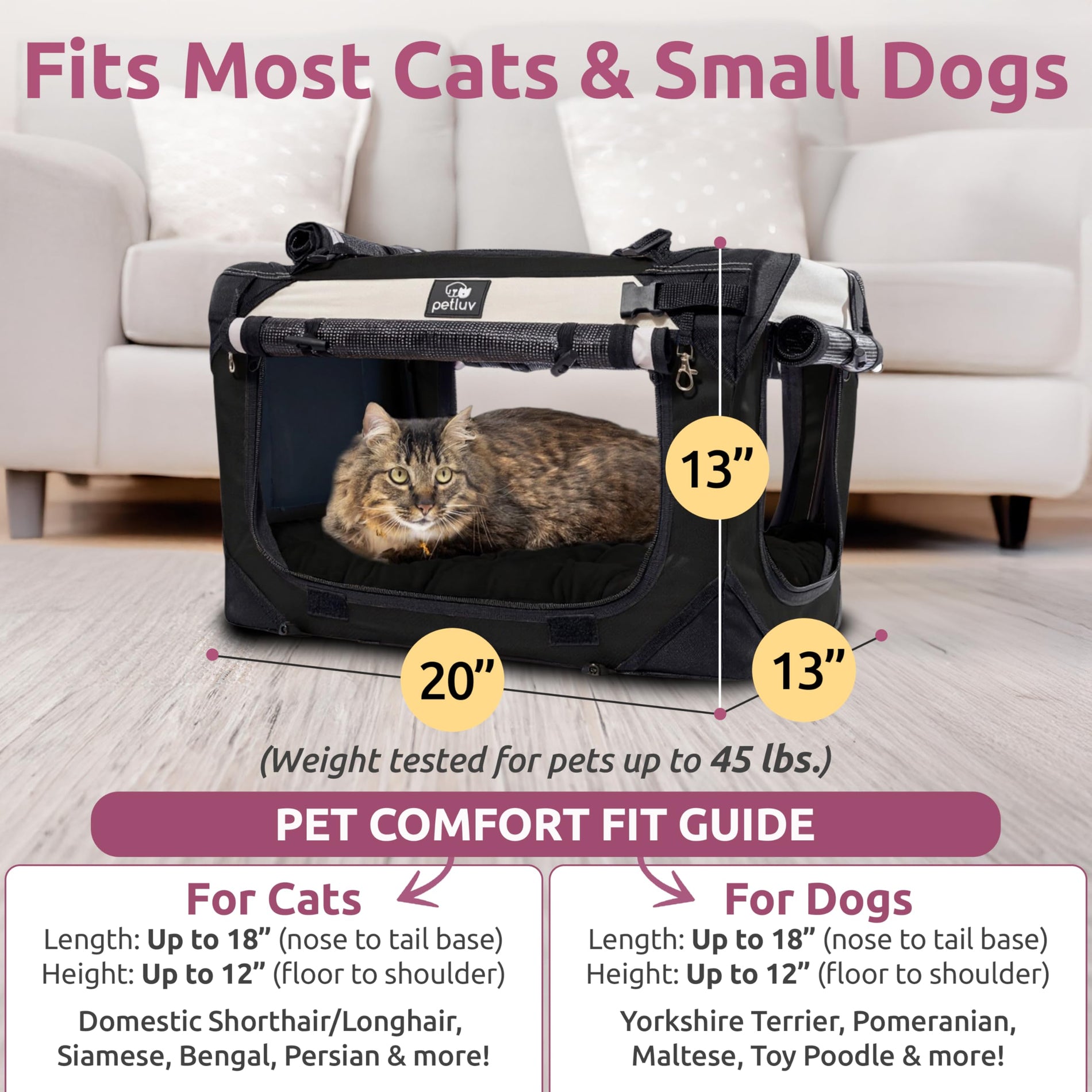 Large Soft-Sided Pet Carrier for Travel