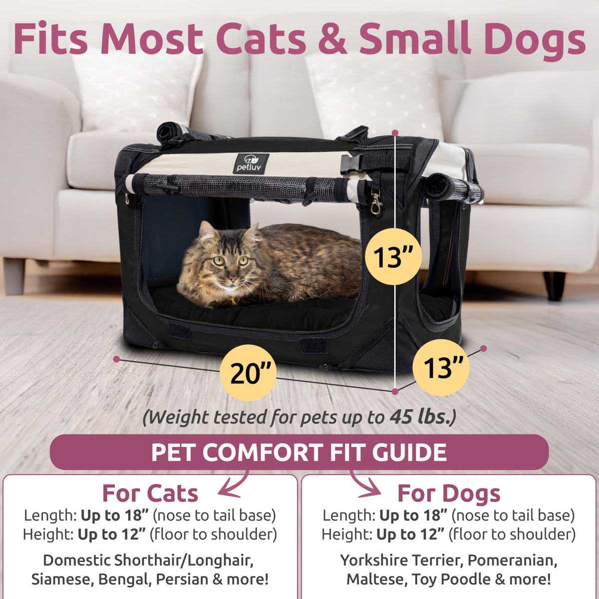 Large Soft-Sided Pet Carrier for Travel