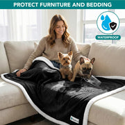 Waterproof Reversible Pet Blanket for Couch & Bed