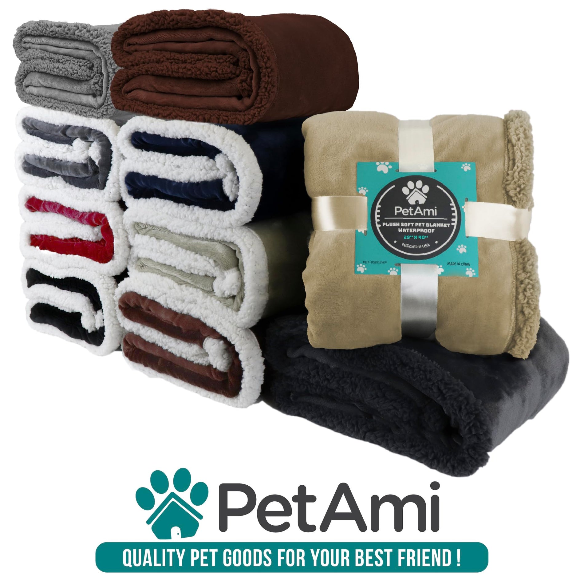 Waterproof Reversible Pet Blanket for Couch & Bed