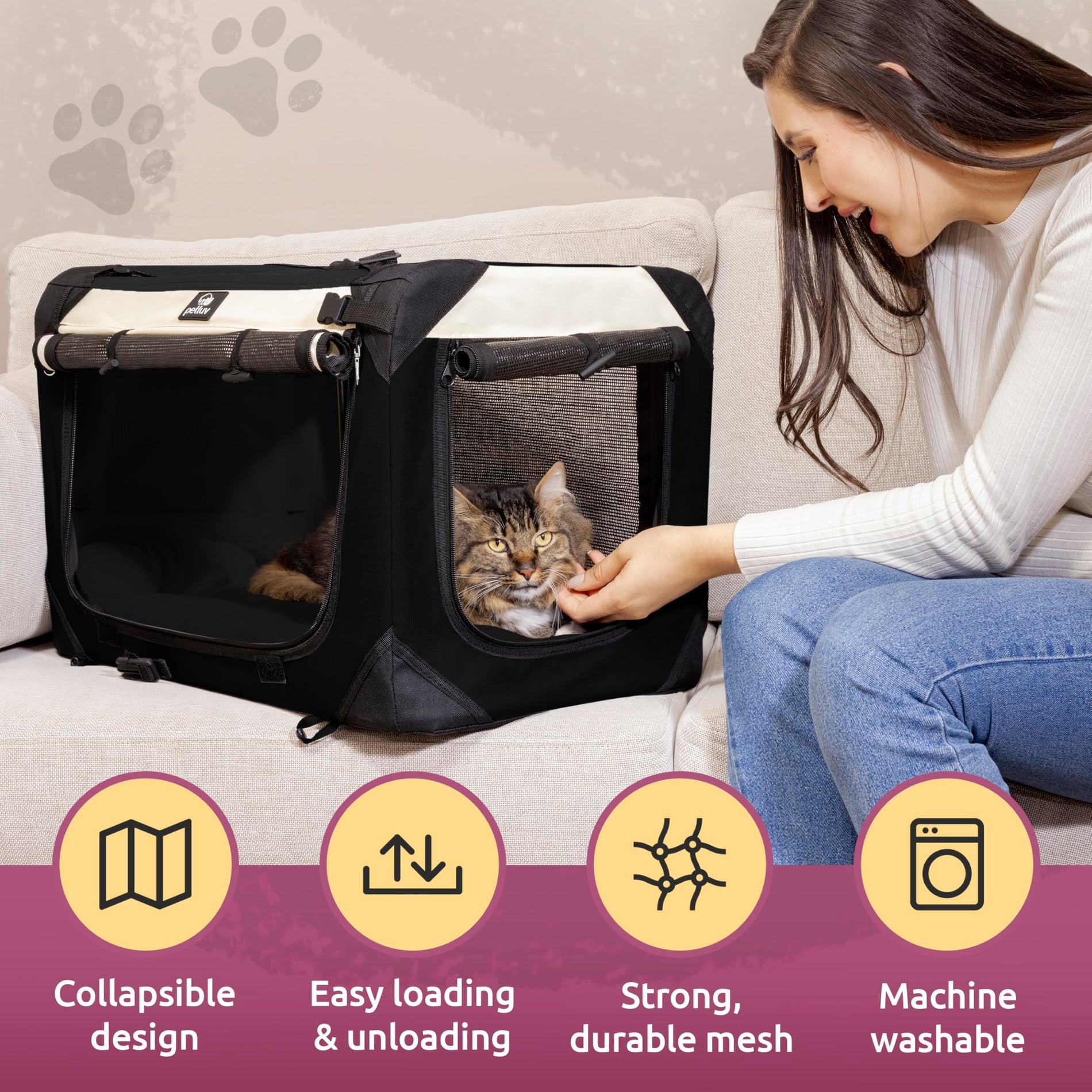 Large Soft-Sided Pet Carrier for Travel
